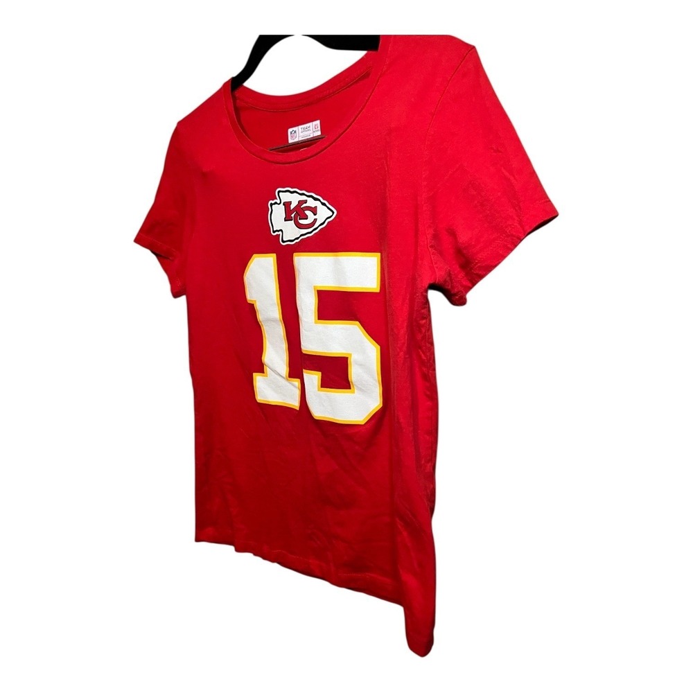 Womens Red Kansas City Chiefs Patrick‎ Mahomes 15 NFL Football T Shirt Size L
